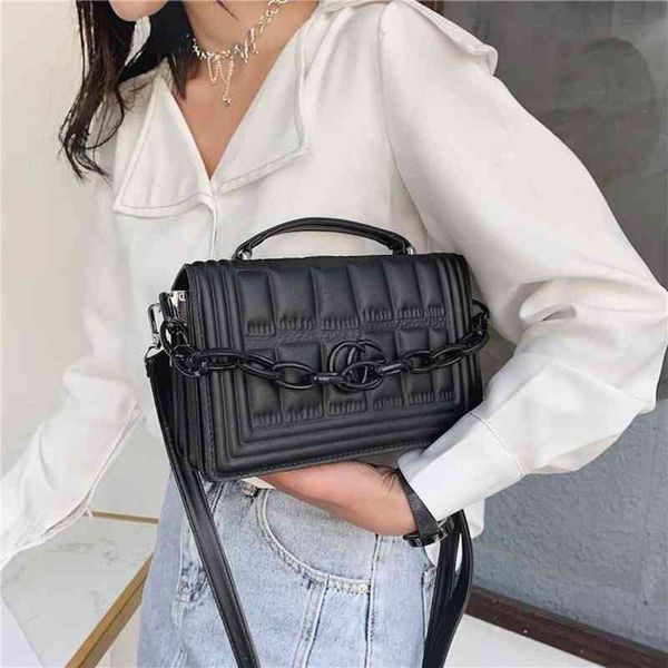

spring new women's 2022 lingge embroidery hand-held fragrance fashion versatile one shoulder messenger small square bag
