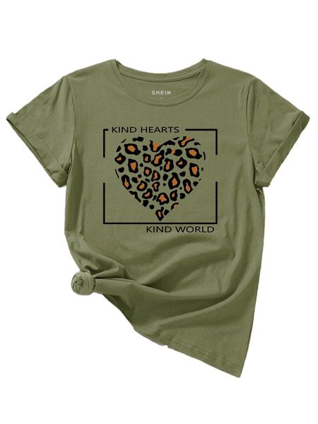 

heart and letter graphic tee d6o5#, White