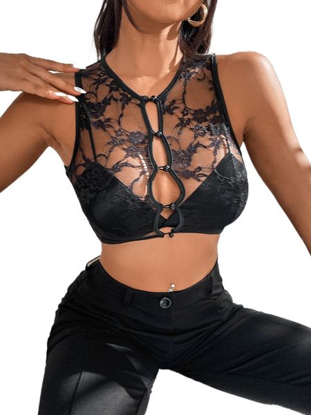 

sxy lace single breasted crop tank without bra d1pw#, White