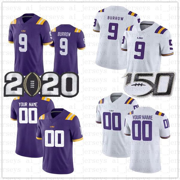 

2022 ncaa america college football jerseys lsu tigers jersey 9 joe burrow custom stitched, Black