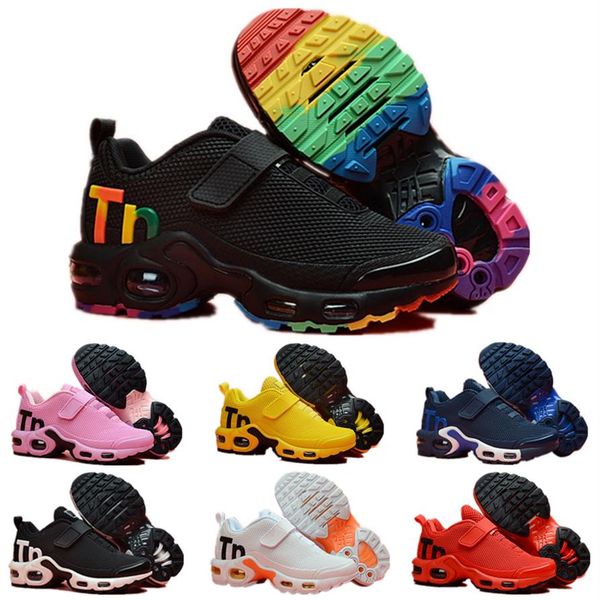 

2020 kids tn sports run shoes children boy and girls trainers tn sneakers classic outdoor toddler sneakers size 28-35277a, Black
