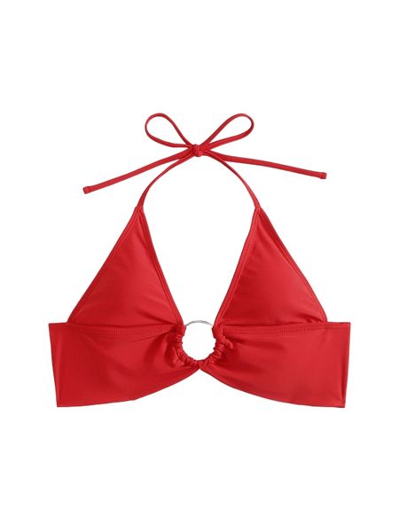 

ring linked halter bikini t1uc#, White;black