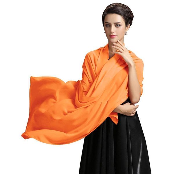 

misshow orange chiffon shawls wraps for women evening dresses soft sheer formal bride bridesmaids scarf wedding party, Black;white