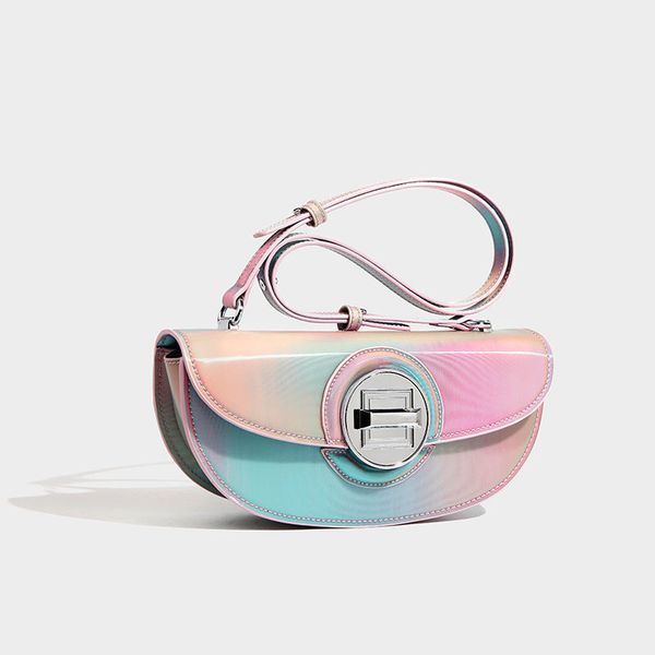 

fashion gradient shoulder bag trend semi-circle saddle bag women's handbag 220825