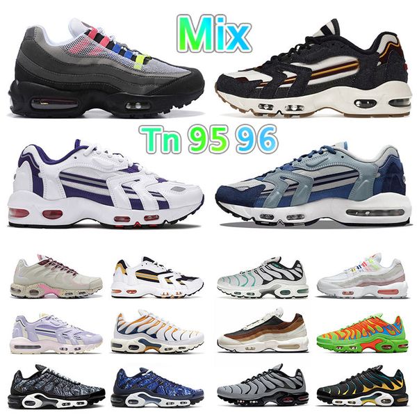 

mix-plus tn 96 96s sapatos mens womens running shoes pure platinum midnight navy black sport red magic ember triple white mystic teal unique