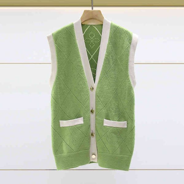 

women's vests fadan s family's autumn and winter xiaoxiangfeng knitted cardigan coat sleeveless female, Black;white