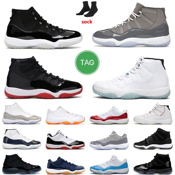 

11s basketball shoes 11 men women gamma blue unc concord bred cap and gown legend white space jam cherry mens womens sports trainer sneaker