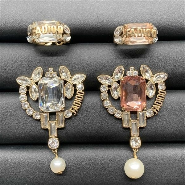 

2022 fashion 20% off designer jewelry d new brooch opening ring adjustable brass material simple and versatile high version temperament, Black