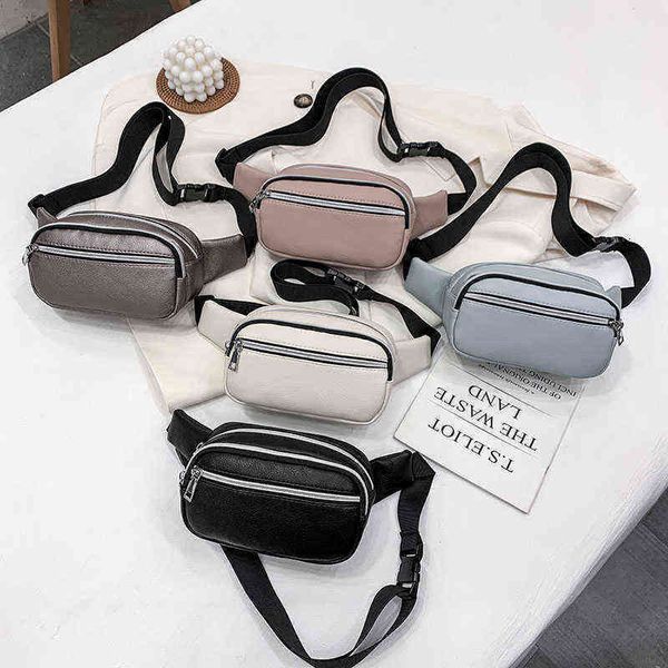 Nieuwe Luxe Vrouwen Taille Zakken Pu Lederen Riem Tas Mode Marsupio Dame Designer Crossbody Borst Borsa telefono Tassen 220609