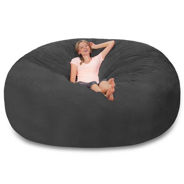 

Dropshipping Living Room Furniture suede bean bag sofa bed No Filler large comfy microsuede Giant BeanBag chair For party Relax