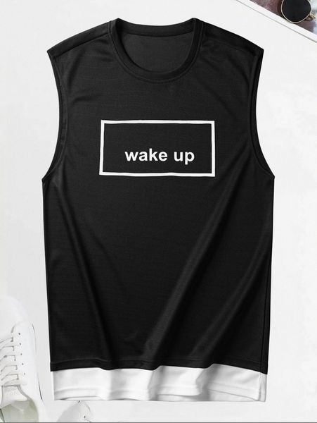 

romwe guys letter graphic tank d2fq#, White;black