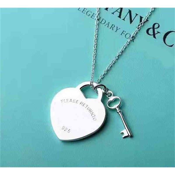 

love t necklace female di family isn heart-shaped clavicle chain 2022 luxury brand fashion design versatile ladies jewelry, Black