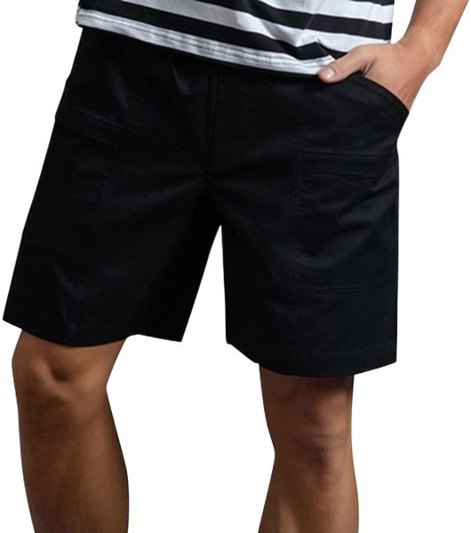 

mens casual shorts drawstring cargo 5.5" running shorts summer straight leg loose stretch beach sports shorts v3fj#, White;black