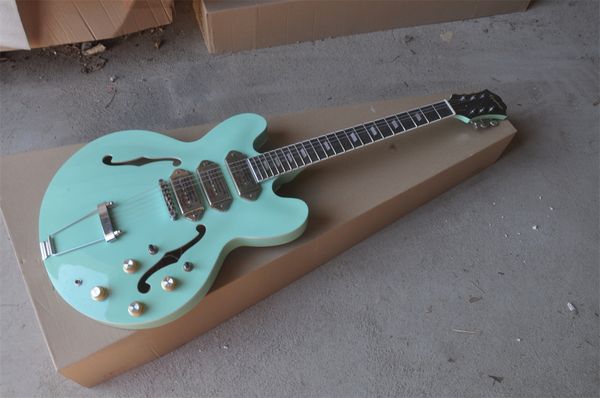 

guitar 6-string jazz hollow electric guitar rosewood fingerboard silver accessories