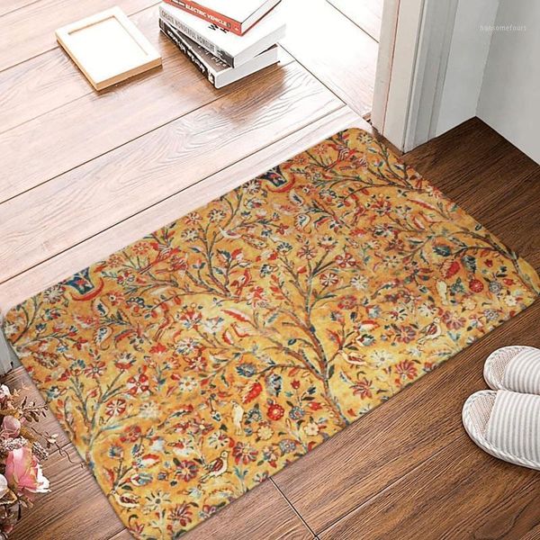 Tapetes antigos Árvore persa da vida Bohemian Portão de banheiro Entrada de banheiro doméstico Home Carpet Ponto de tapete do tapete do chão