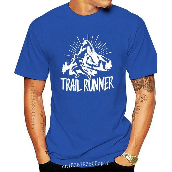 Camisetas masculinas Trail Runner Funny Hucking Run Running Mountain T-Shirt Black Casais Punk estilo gótico Red Anime Top Quality Tees 2106