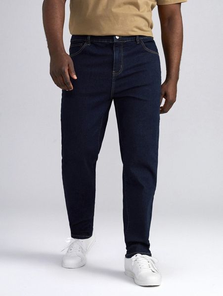 

extended sizes men slant pocket tapered jeans 49wy#, Blue