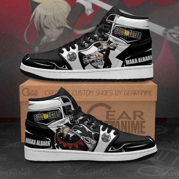 

maka albarn sneakers soul eater custom anime shoes, Black