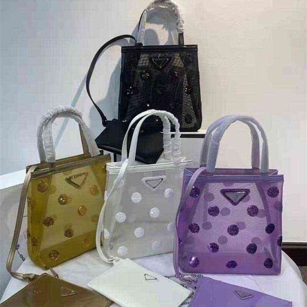 

evening bags family mesh wave lighting sheet 2-in-1 handbag women's bag one shoulder special basket purses ladies luxury handbags desig