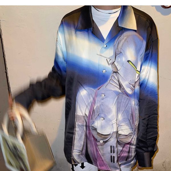

spot kongshanji 2g poggy god exclusive versatile men's and women's lovers' same fashion brand long sleeved shirt, White