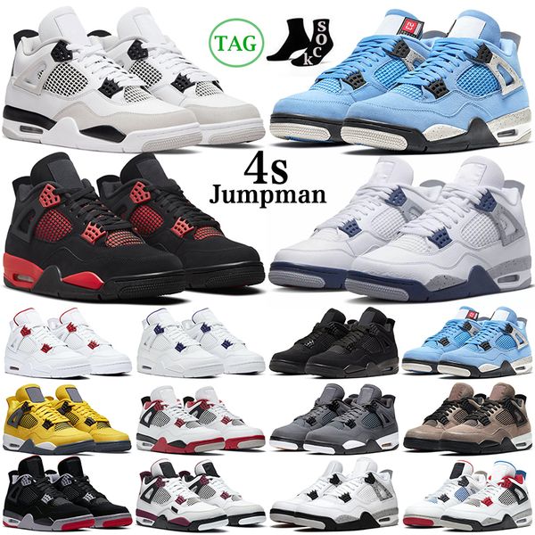 

ale jumpman 4s mens basketball shoes military black cat 4 sail red thunder university blue white oreo men women outdoor sports trainers snea