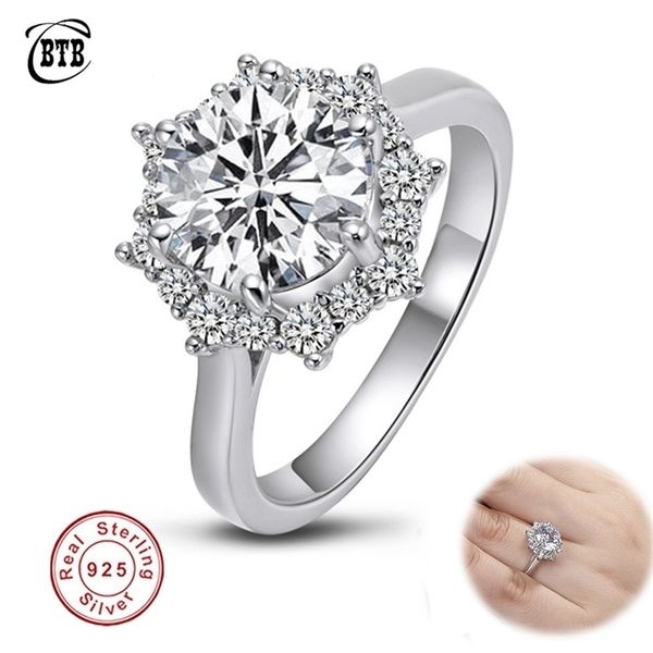 

925 silver certified diamond ring classic 8 claw design d color engagement wedding luxury jewelry 220402, Slivery;golden