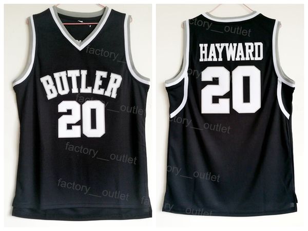 

ncaa college butler bulldogs basketball gordon hayward jersey 20 university for sport fans breathable embroidery pure cotton team color blac, Black
