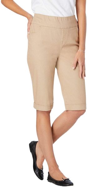 

within women's plus size pull-on denim shorts 59cb#, White;black