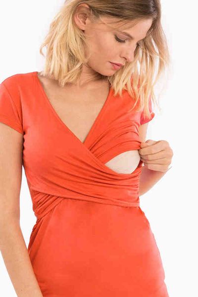 

sleep lounge & fashion women maternity short sleeve j220823, White