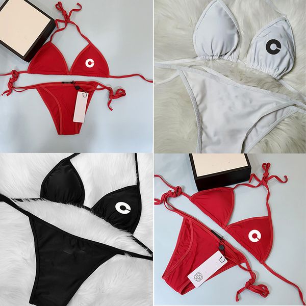 

fashion beach bikinis designer bikini high waisted thong strappy letter printed summer split swimsuit women clothing, White;black