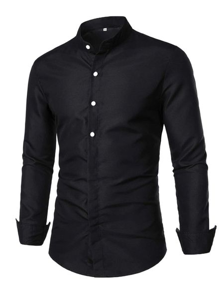 

men solid mock neck button up shirt q4w3#, White;black