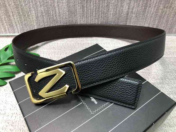 

belts z family letter belt men's smooth buckle youth middle-aged first layer cow suit pants casual, Black;brown