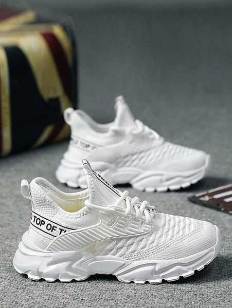 

boys letter graphic lace up front sneakers she01, Black