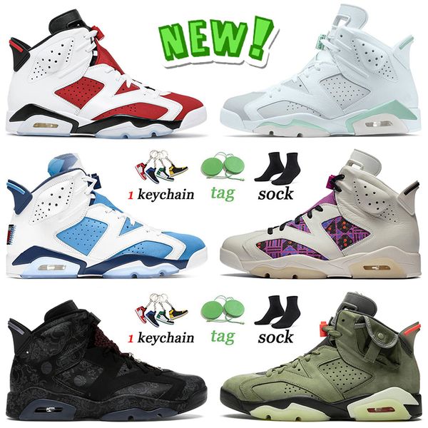 

new 2022 6s basketball shoes jumpman 6 mens women carmine tiffany blue unc quai 54 singles day triple black cactus jack georgetown sneakers, White;red