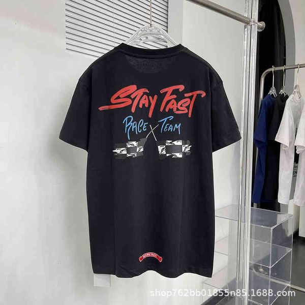 

women's t-shirt ke jia's back racing graffiti series matty boy letters short sleeve men's and women's t-shirts, White