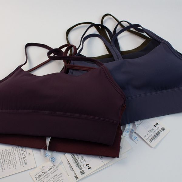 

fashion classic lulu womens brand bras breathable sports underwear jogging padded gym women bra suspenders vest female running lingerie hrk, Red;black