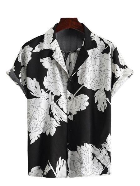 

men floral print shirt h4qz#, White;black