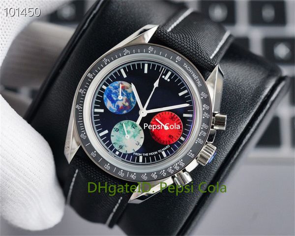 

men's watches 42mm 300m 600m moon landing manual chain watch 316l vs factory made 1863 movement sapphire fashion diving moon wristwatch, Slivery;brown