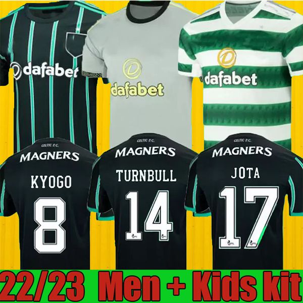 

22 23 celtic soccer jersey edouard 2022 2023 stripe men kids children forrest turnbull jota football shirt celtic jersey 900231 jersey, Black;yellow