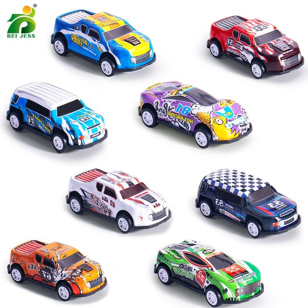 8 pezzi giocattolo auto per bambini 1/64 bambini in miniatura pressofuso in lega set da corsa bambino giochi Eonal modello ragazzo regali 220418