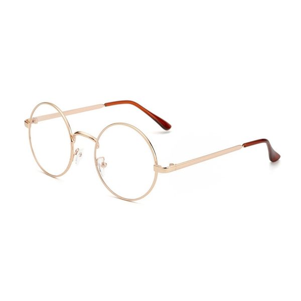 Verkauf Solide Legierung Koreanische Gläser Rahmen Retro Vollrand Gold Brillen Vintage Brille Runde Computer W220423