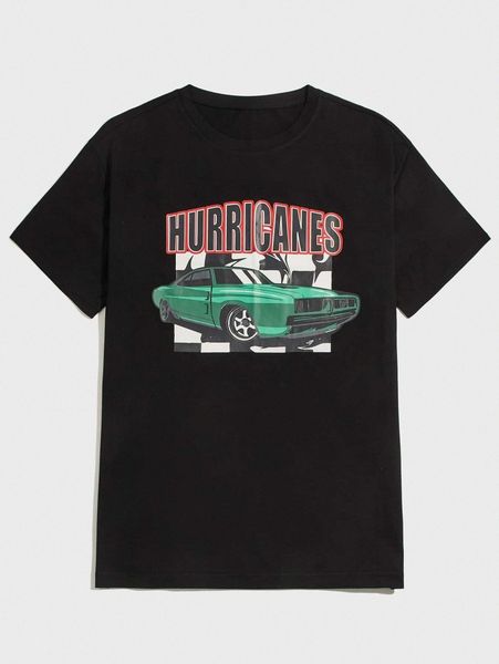 

romwe guys letter car graphic tee j1xd#, White;black