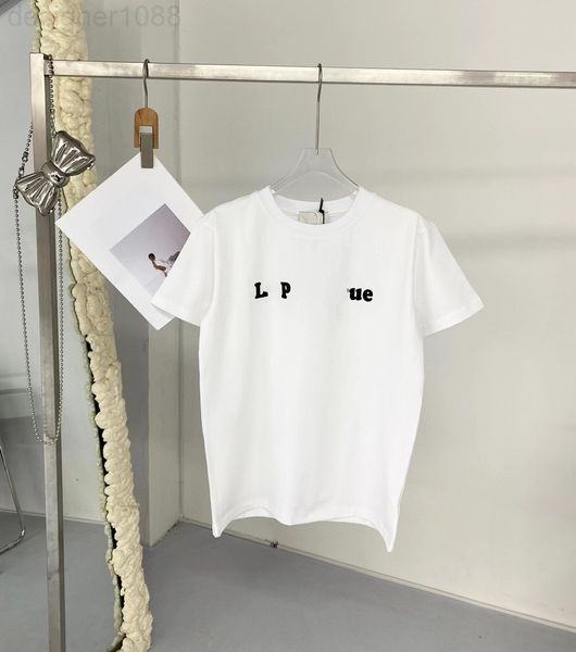 

women's t-shirt designer ce french alphabet 22 early spring new flocking three-dimensional printing extremely simple style round neck f, White