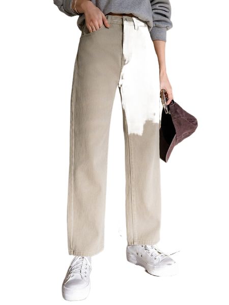 

dazy high waist slant pocket jeans p5om#, Blue