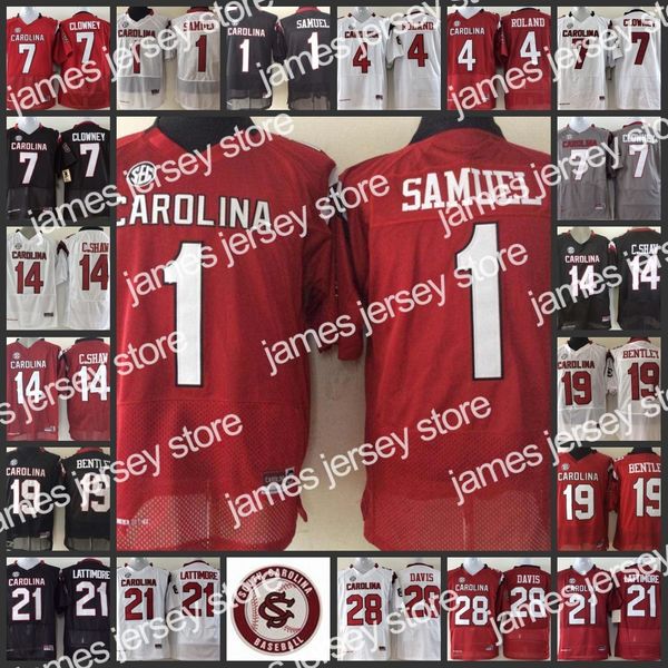 James 1 Deebo Samuel Trikot 7 Jadeveon Clowney Trikots 14 CONNOR SHAW 19 Jake Bentley 21 MARCUS LATTIMORE NCAA USC College Football mit Nähten