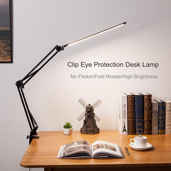 Masa lambaları Katlanır Uzun kol göz koruma okuma çalışma masası lambası usb ofis ışık evrensel masaüstü kelepçe lambable