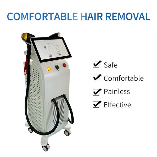 

600w & 1000w diode laser hair removal machine double laser handle, Black