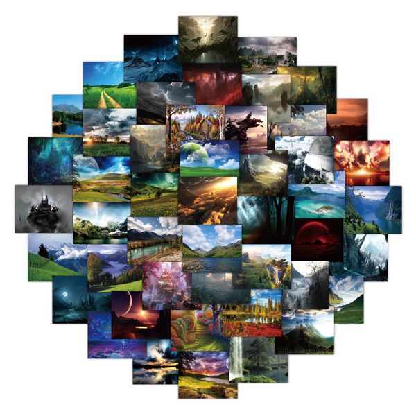

52pcs ins style sky landscape lapstickers pack for diy stationery suitcase luggage notebook guitar decal waterproof