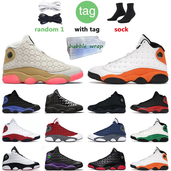 

13s men basketball shoes 13 bred black cat red flint lucky green grey toe starfish playground mens sports sneakers