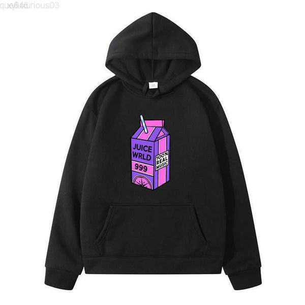

juice wrld hooded sweatshirt, trap printed sweater, large winter clothing, special price, 2022, Black